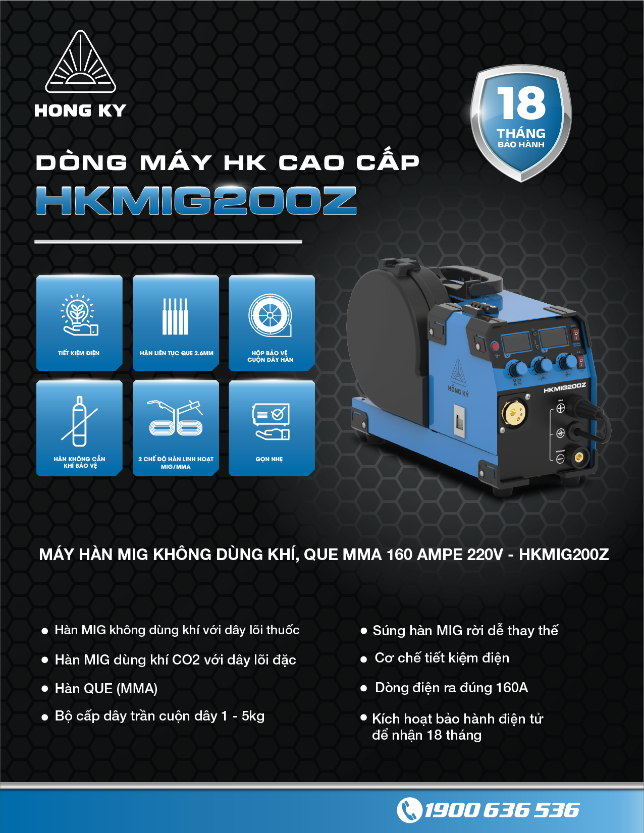 Máy hàn điện tử HKMIG200Z